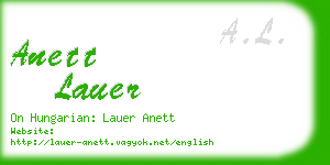 anett lauer business card